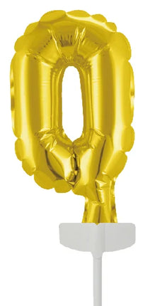 Gouden Taarttopper 0 Jaar Folieballon 12,5cm