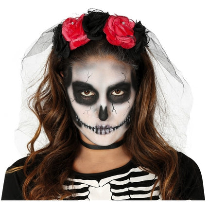 Halloween Haarband Bloemen Sluier