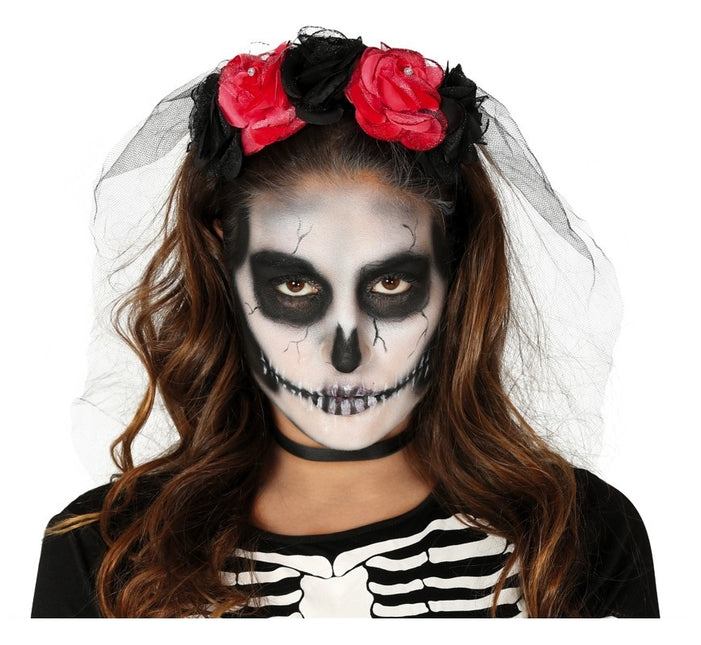 Halloween Haarband Bloemen Sluier