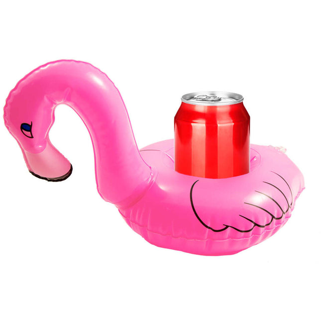 Opblaas Flamingo Bekerhouders 25cm 2st