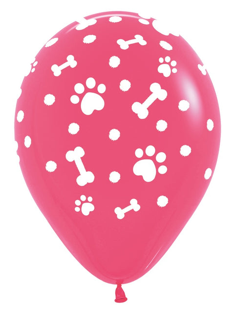 Ballonnen Paw Prints Girl Mix 30cm 25st