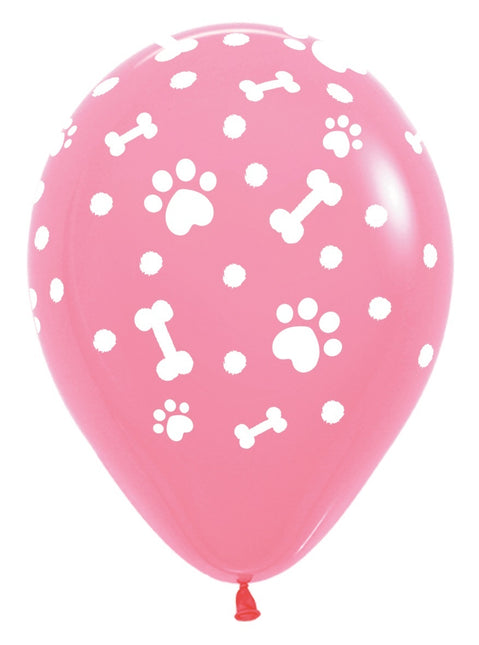 Ballonnen Paw Prints Girl Mix 30cm 25st