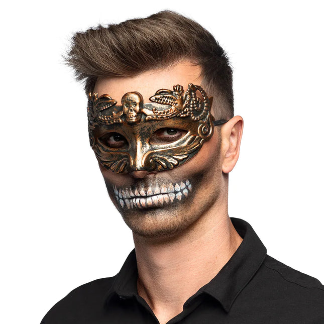 Halloween Oogmasker Bruin Doodshoofd