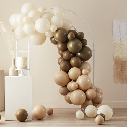 Taupe Bruin Perzik Ballonnenboog Waaiers DIY Set