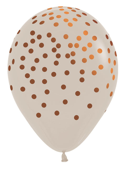 Ballonnen Confetti White Sand 071 Copper Ink 30cm 25st