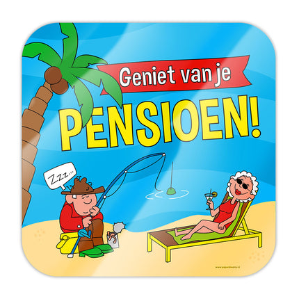 Deurbord Pensioen Cartoon 50cm