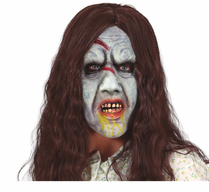 Halloween Masker Horror Vrouw Met Haar