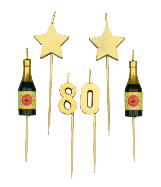 Kaarsjes 80 Jaar Champagne 17,5cm