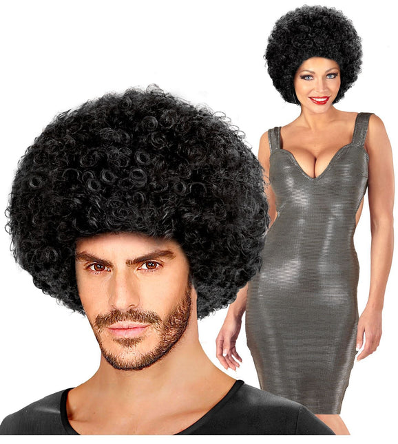 Zwarte Pruik Afro Unisex