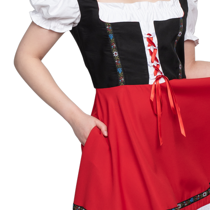 Oktoberfest Dirndl Jurk Oktoberfest Zwart Rood Dames