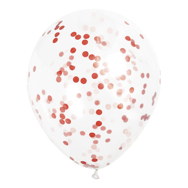 Confetti Ballonnen Rood 40cm 6st