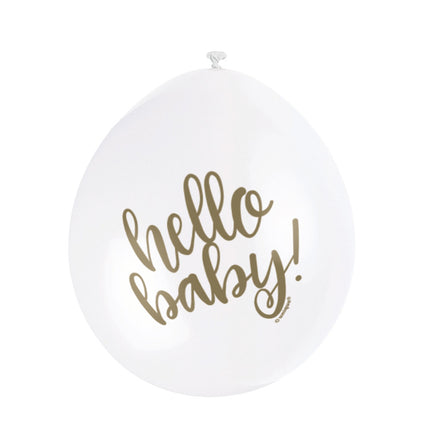 Geboorte Ballonnen Hello Baby 25cm 10st