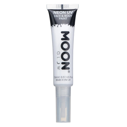 Moon Glow Neon UV Face Paint with Brush Applicator White 15ml