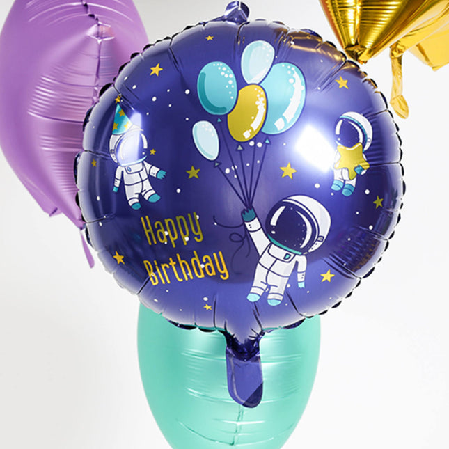 Helium Ballon Happy Birthday Ruimte Leeg 45cm