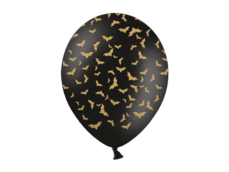 Halloween Ballonnen Vleermuis Zwart 30cm 6st