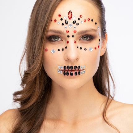 Moon Terror Halloween Face Jewels Day of the Dead