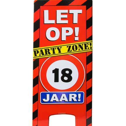 Warning Sign 18 Jaar 62,5cm