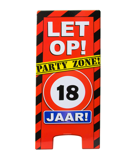 Warning Sign 18 Jaar 62,5cm