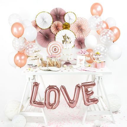 Letterballon Set Love Rose Goud Leeg 1,4m