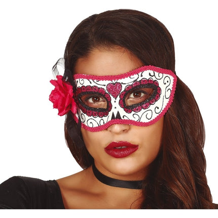 Halloween Day Of The Dead Masker Roze