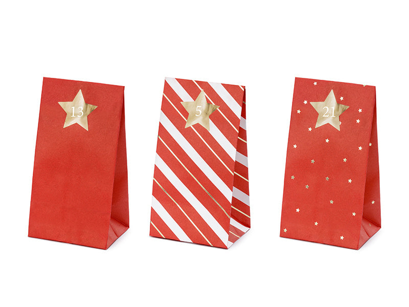 Adventkalender Tasjes Rood