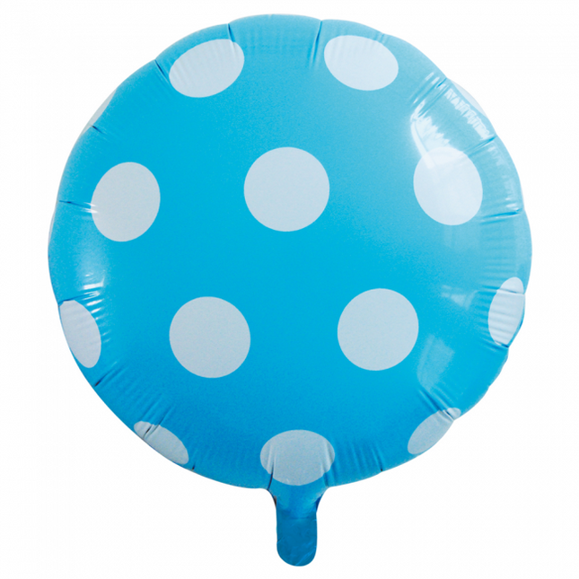 Helium Ballon Stippen Lichtblauw 45cm leeg