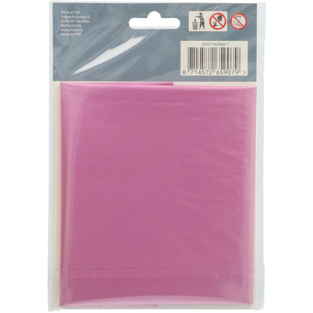 Folie Ballon Cijfer 7 Mat Roze XL 86cm leeg