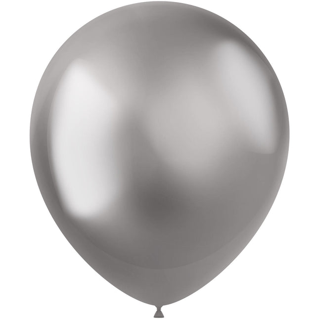 Zilveren Ballonnen Chroom 33cm 10st
