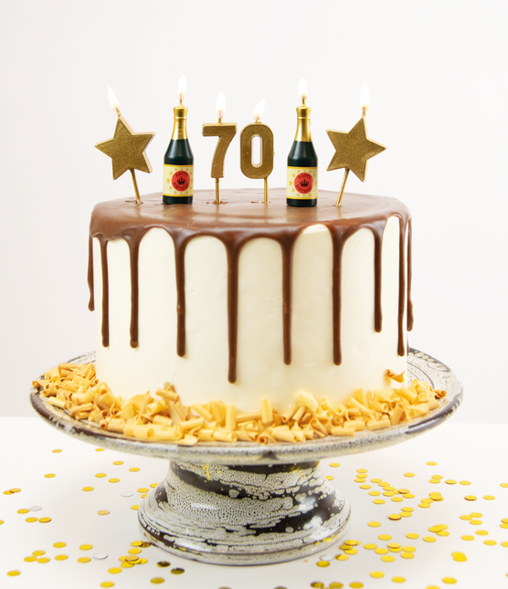 Kaarsjes 70 Jaar Champagne 17,5cm