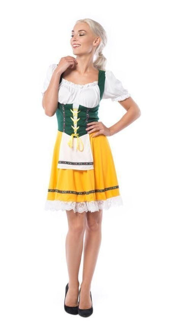 Dirndl Jurk Oktoberfest Geel Groen