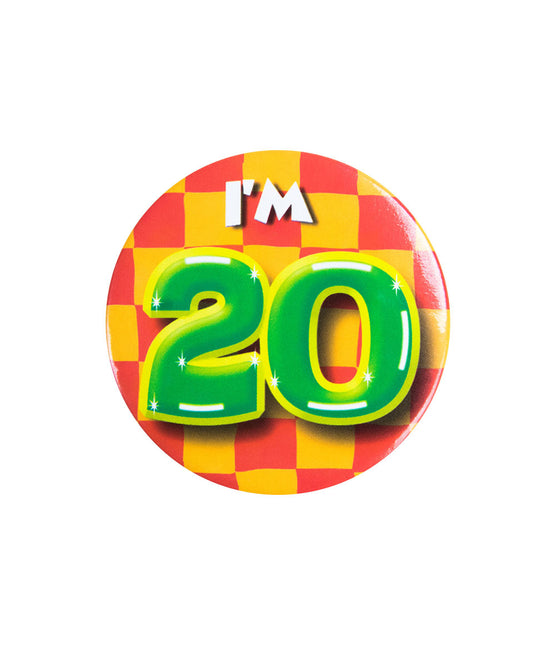 I'm 20 Button 20 Jaar 5,5cm