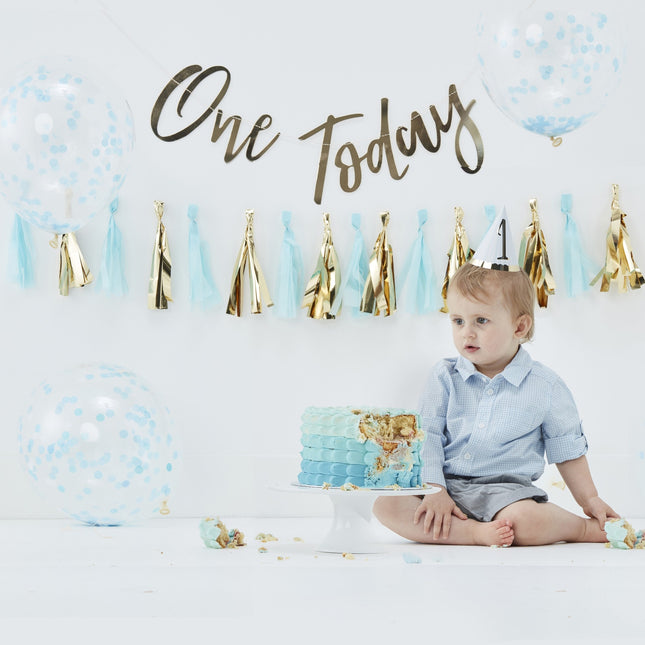 Decoratie Set 1 Jaar Jongen 4 delig