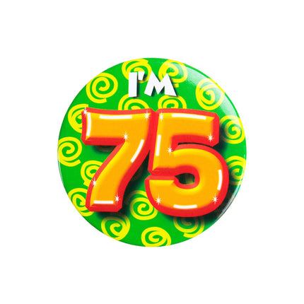 I'm 75 Button 75 Jaar 5,5cm