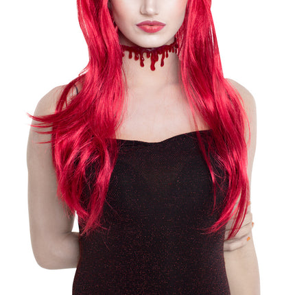 Halloween Pruik Lang Haar Rood