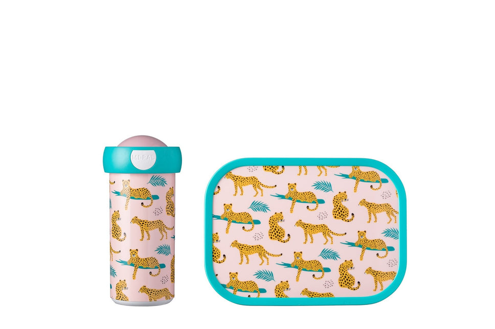 Lunchset Campus Schoolbeker+Lunchbox Leopard