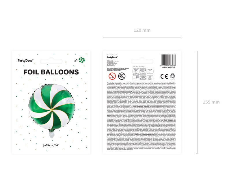 Helium Ballon Candy Groen Leeg 35cm