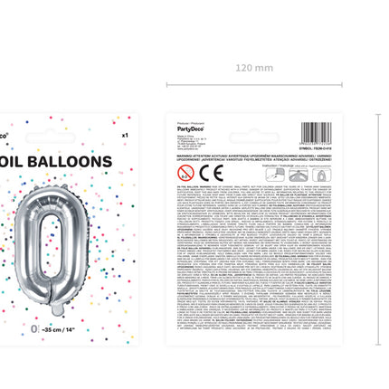 Folie Ballon Letter O Zilver Leeg 35cm