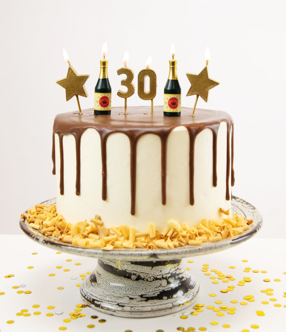 Kaarsjes 30 Jaar Champagne 17,5cm