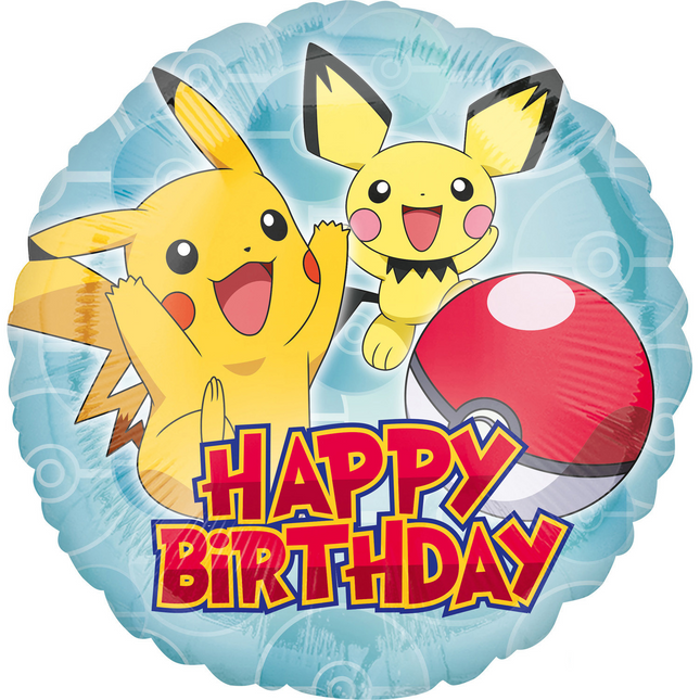 Pokemon Helium Ballon Happy Birthday 43cm leeg
