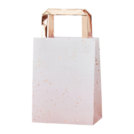 Roze Uitdeeltasjes Confetti 27cm 5st