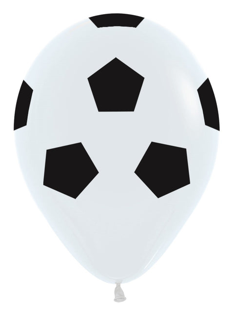 Modelleerballonnen Soccer Balll White 30cm 12st