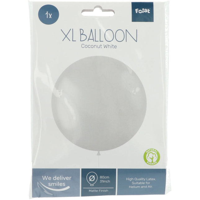 Witte Ballon Coconut White 80cm