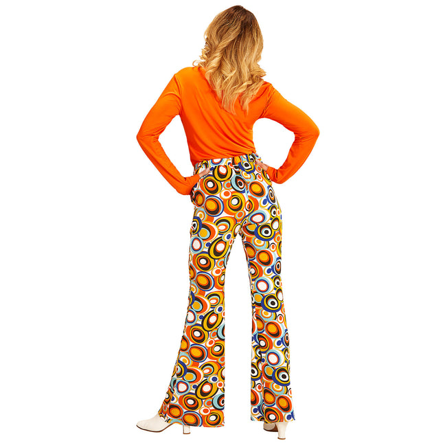 Disco 70S Broek Blauw Oranje Dames