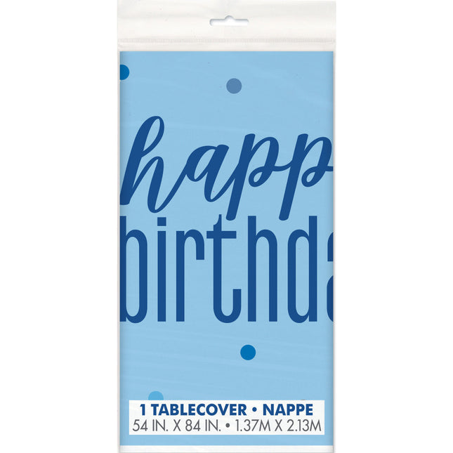 Verjaardag Tafelkleed Happy Birthday Blauw 2,13m