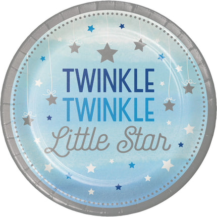 Blauwe Borden Twinkle Twinkle Little Star 23cm 9st