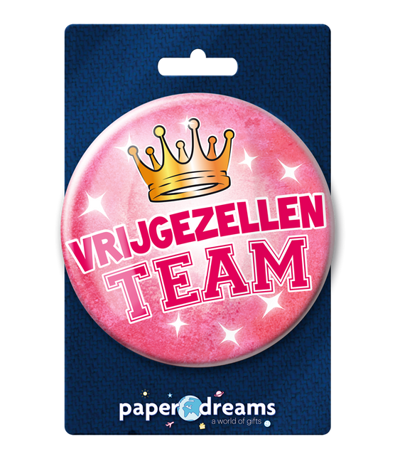 Button Vrijgezellen Team Vrouw 10,2cm