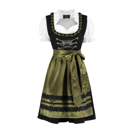 Zwart Groene Dirndl Jurk Oktoberfest Dames