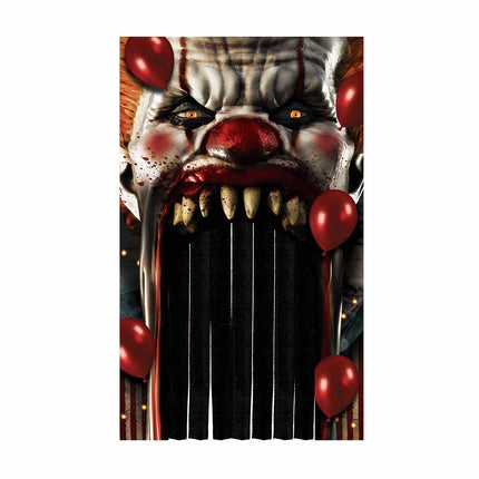 Halloween Deurgordijn Horror Clown 2,4m