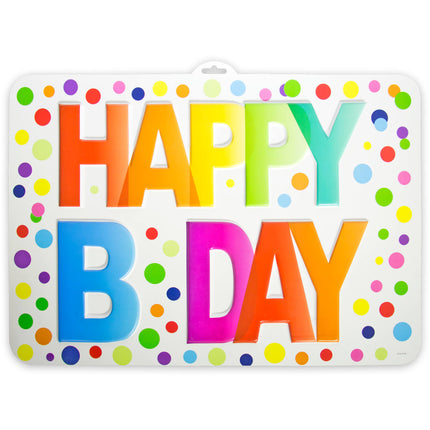 Verjaardag Deurbord Happy Birthday Stippen 52cm