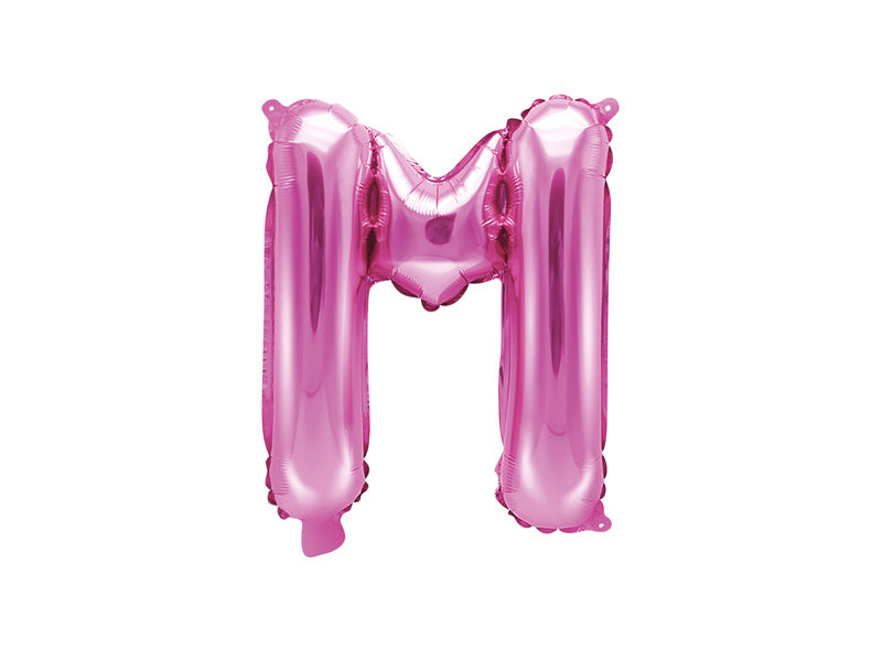 Folie Ballon Letter M Roze Leeg 35cm